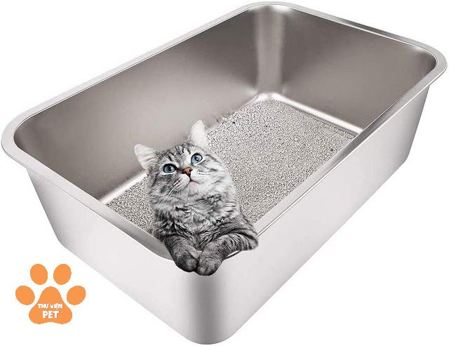 Khay vệ sinh Yangbaga Stainless Steel Litter Box for Cat