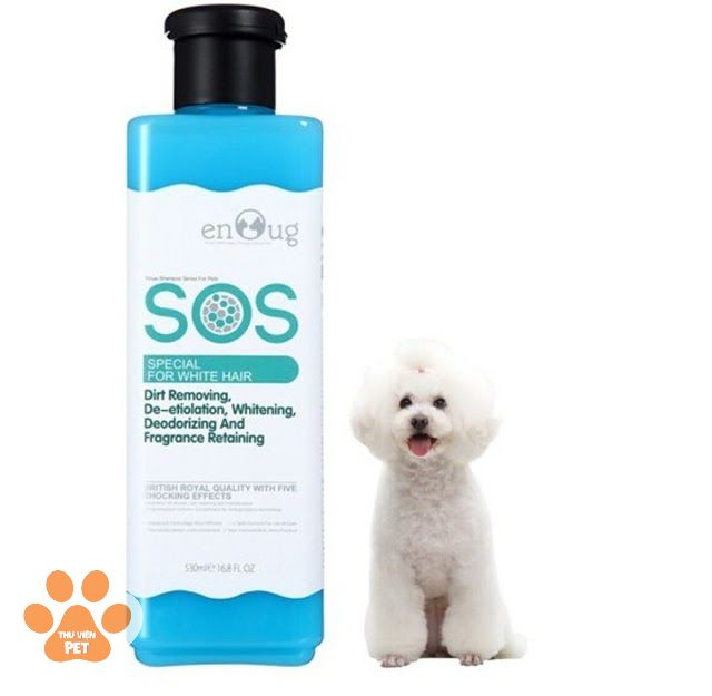 Sữa tắm cho chó lông trắng SOS xanh dương