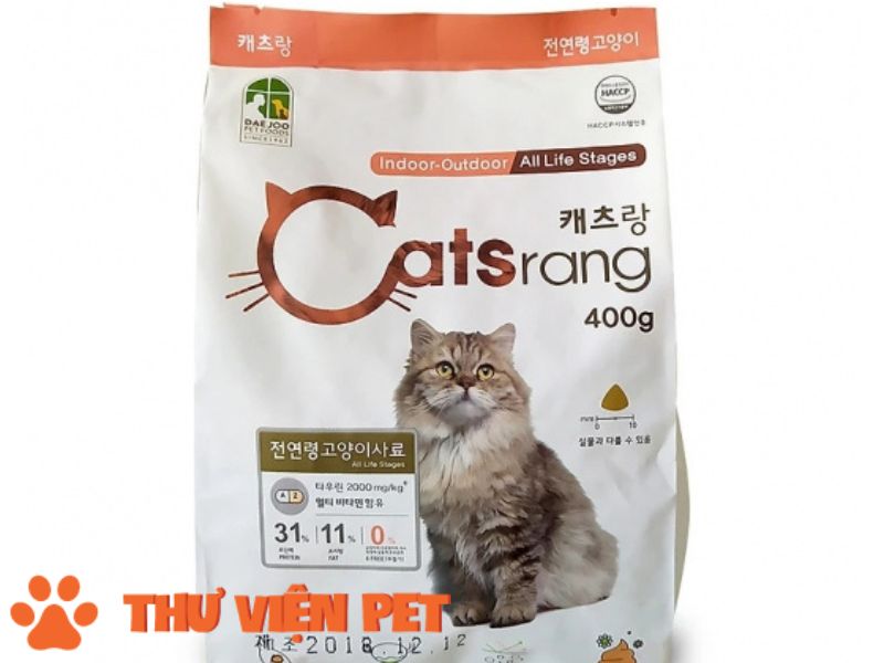 Thức ăn dạng hạt khô CatsRang giúp phòng tránh bệnh quáng gà gây nguy hiểm ở mèo